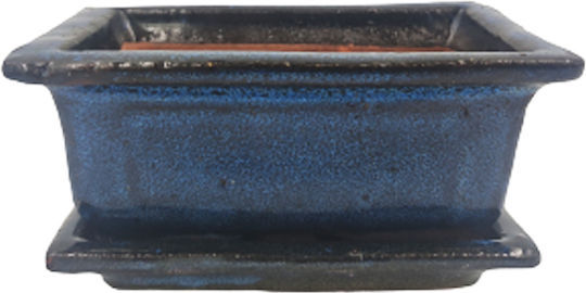 Elburg Smit Саксия Керамика Dark Blue с подложка 12x8.5x5см.