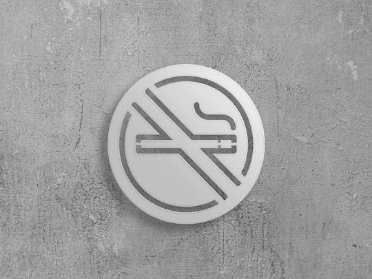 Πινακίδα Σήμανσης No Smoking Μεταλλο-μαυρο-χρωμα