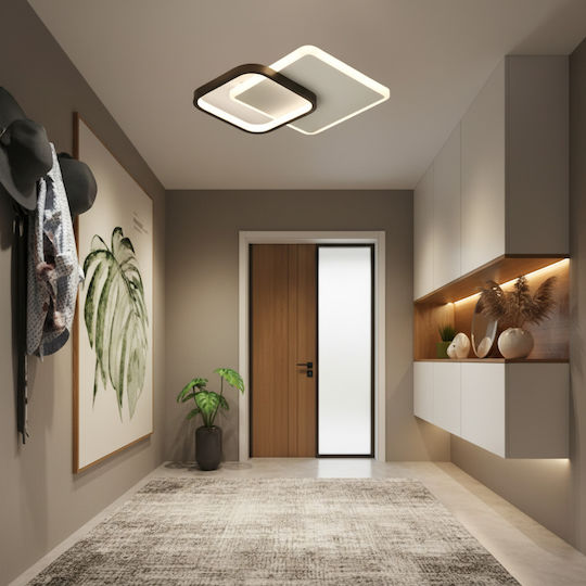Home Lighting Πλαφονιέρα Οροφής 20εκ. Μαύρη με Ενσωματωμένο LED