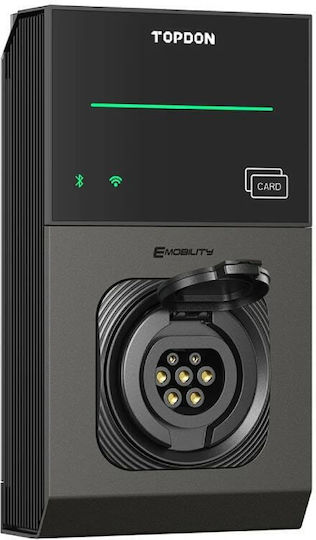 Topdon PULSEQ AC PRO Επιτοίχιος Μονοφασικός Σταθμός Φόρτισης 22kW με Ενσωματωμένο Καλώδιο Type 2 (PROSOCKET22)