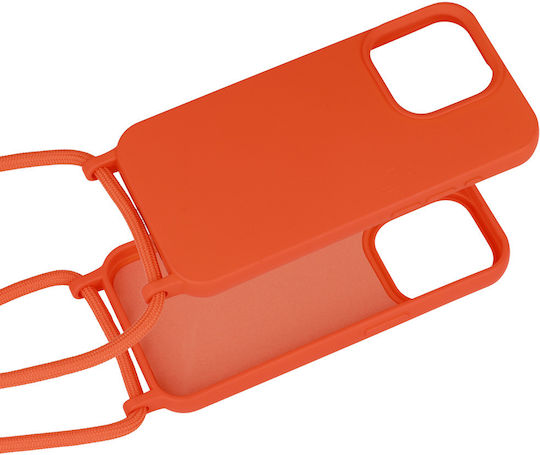Umschlag Rückseite Silikon mit Band Mehrfarbig (iPhone 14 Pro)