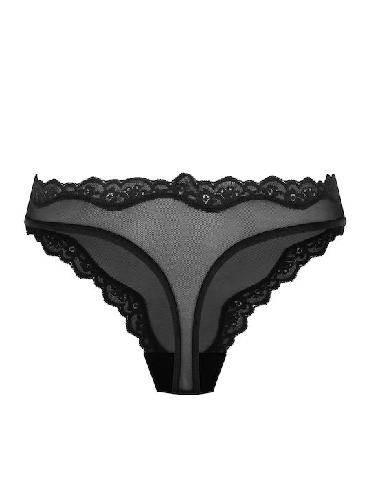 Hazel Women's String with Lace Black
