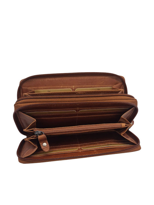 Leather Women's Wallet Classic with RFID Tabac Brown