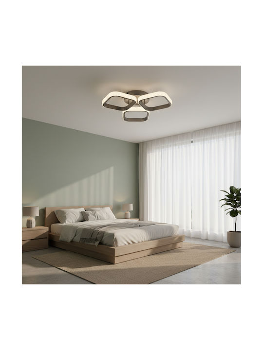 Powertech Πλαφονιέρα Οροφής 38εκ. Γκρι με Ενσωματωμένο LED