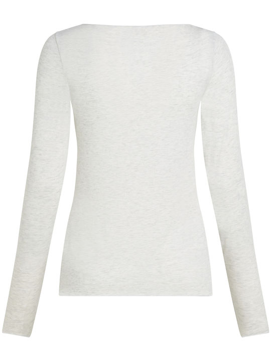 Mânecă lungă Gri Tricou pentru femei