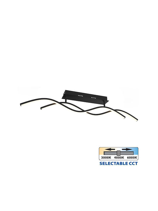 Vivalux Light fixture Ceiling Mount Light 88cm Black with Integrated LED