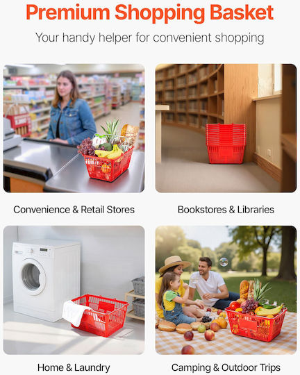 Vevor Shopping Basket Red