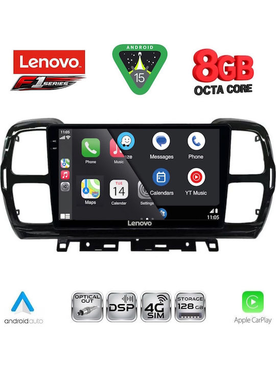Lenovo Car Audio System for Citroen C5 Aircross 2017-2021 (Bluetooth/USB/WiFi/GPS/Apple-Carplay/Android-Auto) with Touch Screen 9"