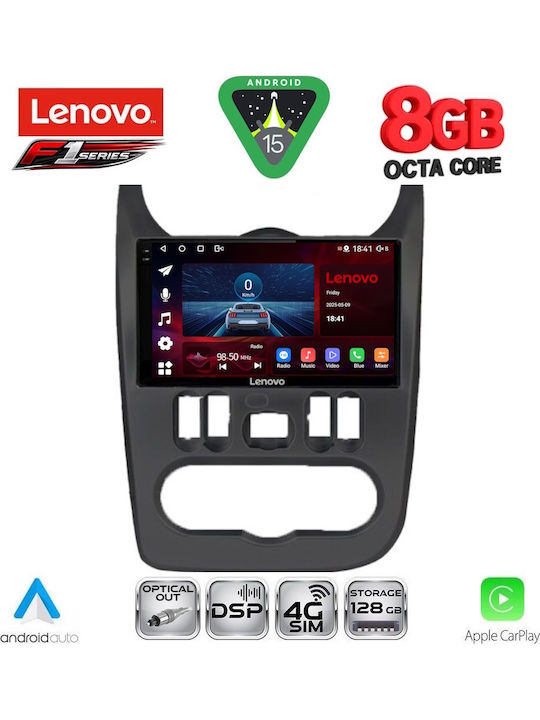 Lenovo Car Audio System for Dacia Duster 2012-2019 (Bluetooth/USB/WiFi/GPS/Apple-Carplay/Android-Auto) with Touch Screen 9"