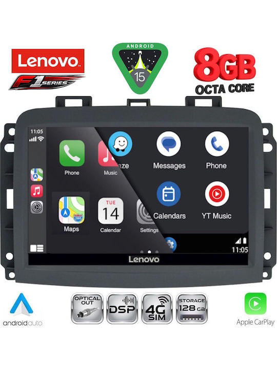 Lenovo Car Audio System for Fiat 500L 2012-2022 (Bluetooth/USB/WiFi/GPS/Apple-Carplay/Android-Auto) with Touch Screen 10"