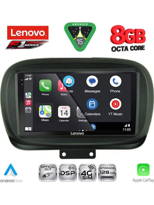 Lenovo Car Audio System for Fiat 500X 2014 (Bluetooth/USB/WiFi/GPS/Apple-Carplay/Android-Auto) with Touch Screen 9"
