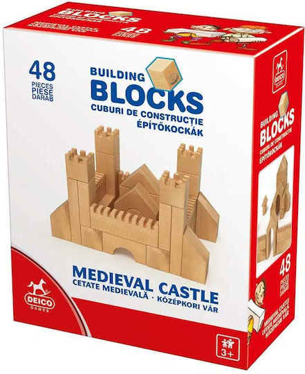 D-Toys Cuburi De Construit Din Lemn Pentru 3+ Ani 48 Bucăți