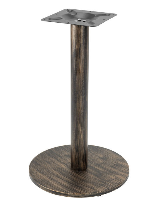Masă Bar pentru Spații Mici Exterioare Din Lemn cu Ramă Metalică Vintage Bronz 70x70x74 cm