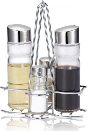 Set Modern Line Ulei De Măsline 4 Piese Suport Din Oțel Inoxidabil N-410 Mn010646