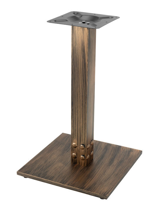 Masă Bar Pentru Spații Mici Exterioare Pliabilă Din Lemn Cu Ramă Metalică Bronz 70x70x74cm