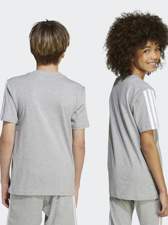 Παιδικό T-shirt Γκρι Essentials 3 Stripes
