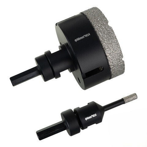 Set 5 Adaptoare Pentru Carote Diamantate Zola Dimensiuni Diferite 6 8 10 35 68 Mm M14 Oțel Mangan Mangan 13.000 Rpm Materiale Negre Dure