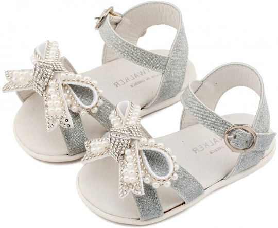 Babywalker Pantofi De Botez Din Piele Sandale Argintii