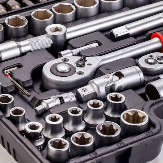 Set de chei tubulare și clichet 1\2" & 1\4" 108buc