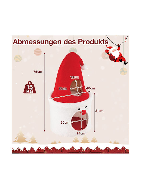 Costway Scratching Post Cat Trees Red 75x40x40cm