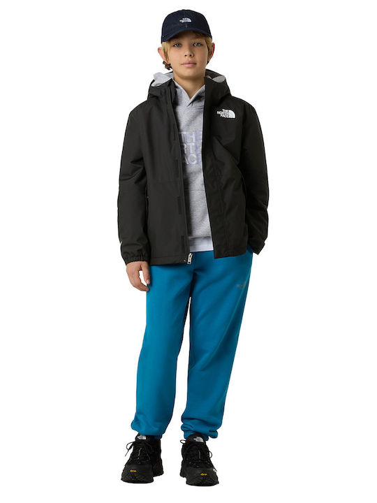Waterproof Kids' Sports Jacket Windproof with Lining & Hood Black Antora