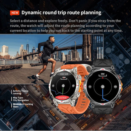 Microwear KC93 Smartwatch with Heart Rate Monitor (Black Silicone)