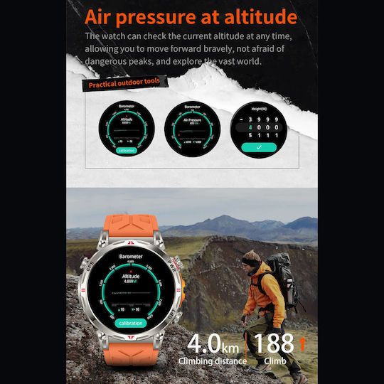 Microwear KC93 Smartwatch with Heart Rate Monitor (Black Silicone)