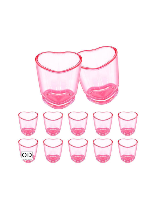Pahare de shot din Plastic în Culoarea Roz 45ml 6buc