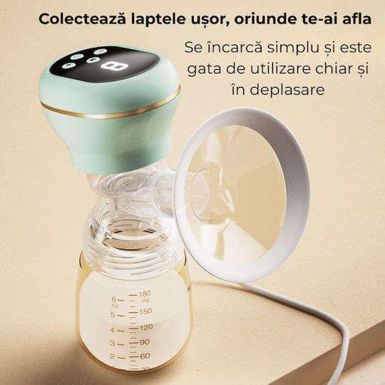 Kidizi Pompa de sân simplă electrică Funcționează cu baterie Fără BPA Transparent 180ml