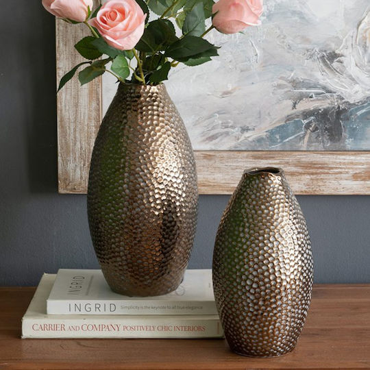 Artekko Decorative Vase Lidded Gold 18x18x32cm