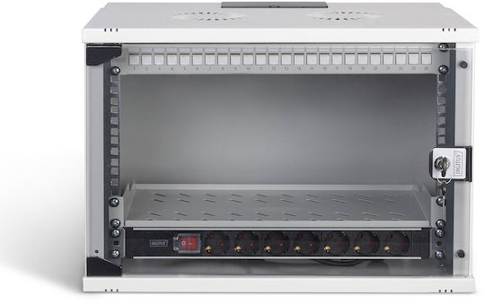 Digitus Επιτοίχια Καμπίνα Rack 19U Λευκό DN-49202-SET