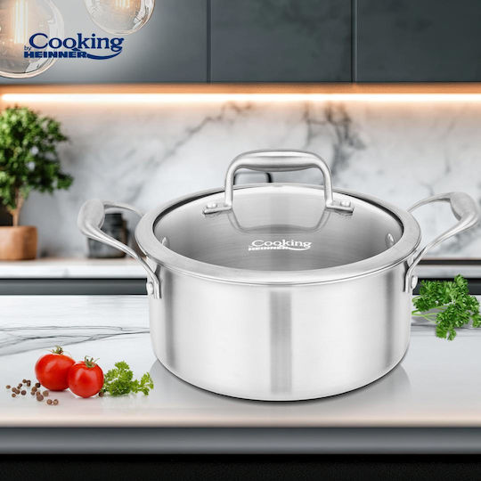 Heinner Atomic3 Βαθιά Ανοξείδωτη Κατσαρόλα 5lt / 24cm