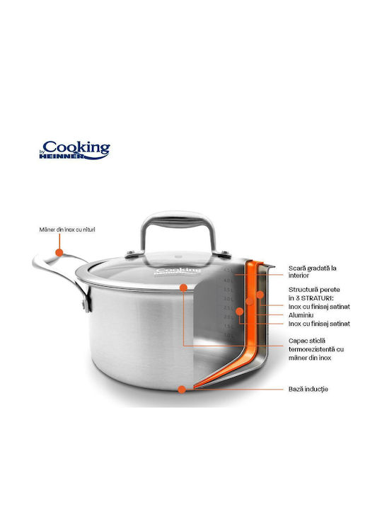 Heinner Βαθιά Ανοξείδωτη Κατσαρόλα 5lt / 24cm