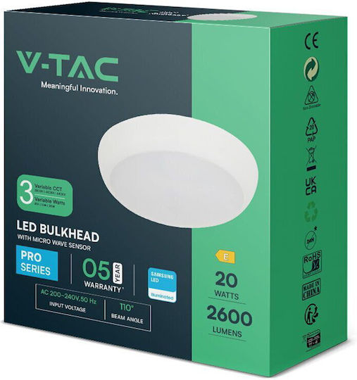 V-TAC Plafonieră de Tavan 32buc Albă cu LED Integrat
