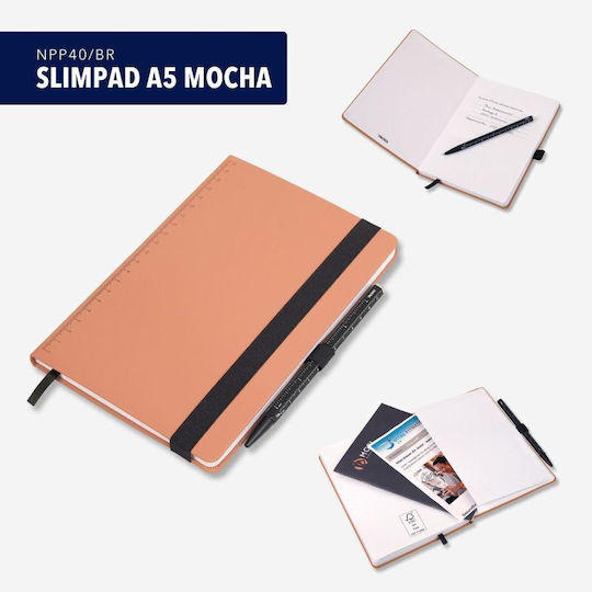 Troika Slimpad Carnet A5 cu Elastic și Suport pentru Stilou Maro