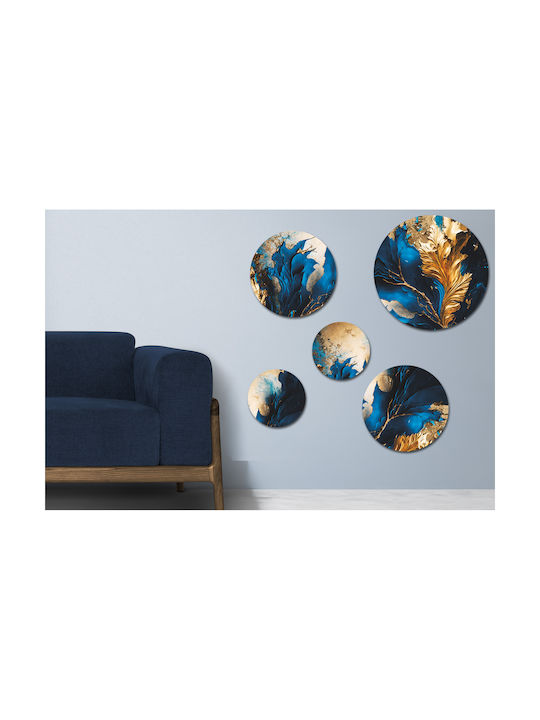 Tablouri Rotunde Decorative De Perete Albastre Pentru Living Dormitor Cameră