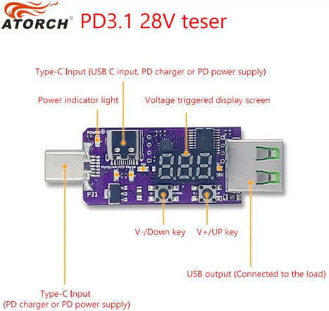 Atorch Уред за тестване на ПК USB порт