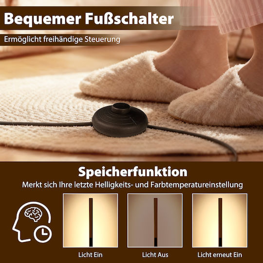 Costway LED Stehleuchte H122xB18cm. mit Einstellbarem Weißem Licht