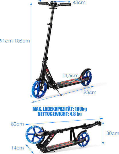 Costway Kids Scooter 2-Wheel Black