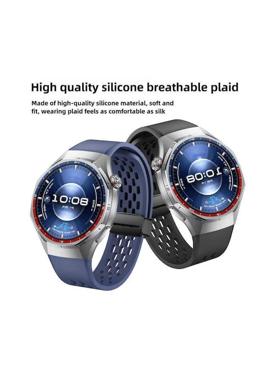 Magnetic Pliabil Negru Tip de Închidere Silicon Huawei Watch Gt 6 Pro Negru