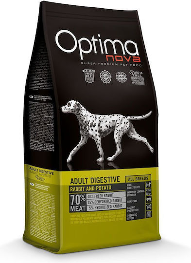 Optimanova Adult Digestive Rabbit & Potato 2kg Dry Food Grain-Free for Adult Dogs with Rabbit and Potatoes