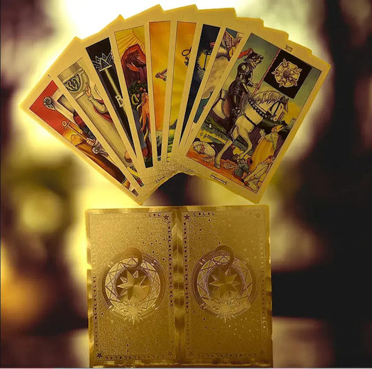 Authentic Tarot Deck Instruction Book Fool Golden Tarot 78 Cards+Book