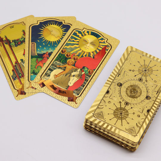 Authentic Tarot Deck Instruction Book Fool Golden Tarot 78 Cards+Book