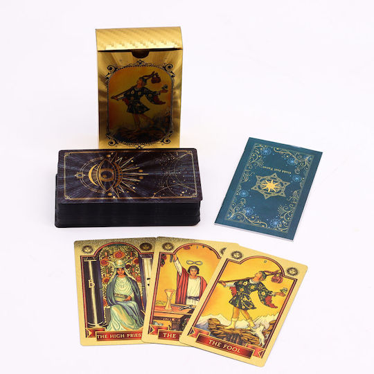 Authentic Tarot Deck Instruction Book Fool Golden Tarot 78 Cards+Book