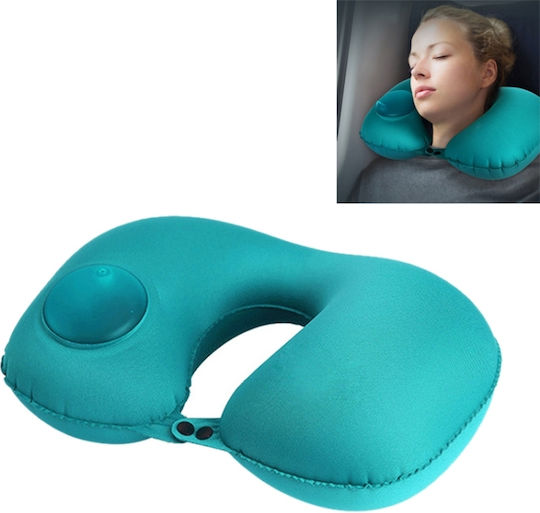 Inflatable Silk Travel Pillow Blue
