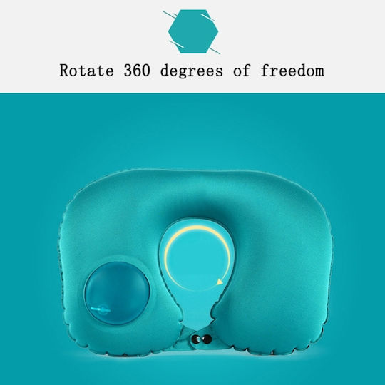 Inflatable Silk Travel Pillow Blue