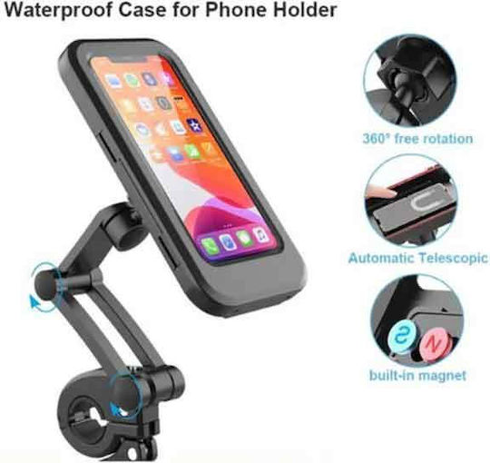 Suport de Telefon mobil Motocicletă cu carcasă impermeabilă pentru pe volan