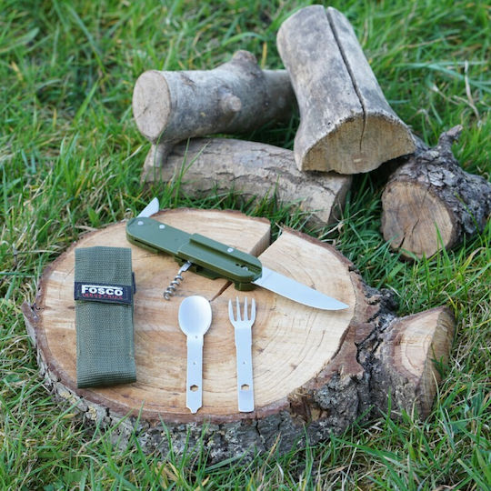 Fosco Chow Kit Faltbares Messer- und Gabelset Grün