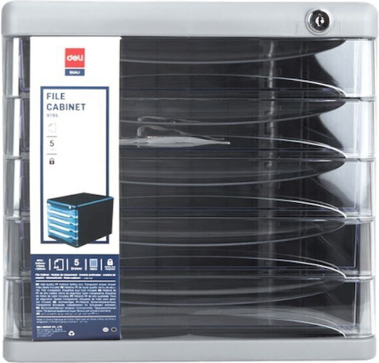 Deli Desktop Drawer with Lock 36x26x27cm Gray