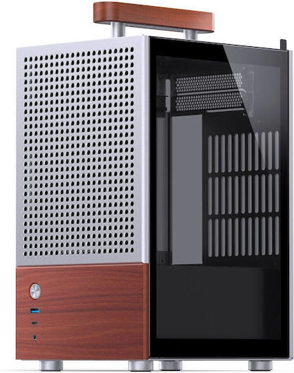 Jonsbo T6 Gaming Mini Tower Κουτί Υπολογιστή με Πλαϊνό Παράθυρο Ασημί